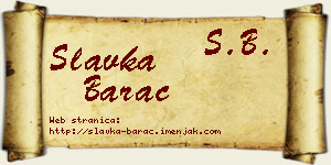 Slavka Barać vizit kartica